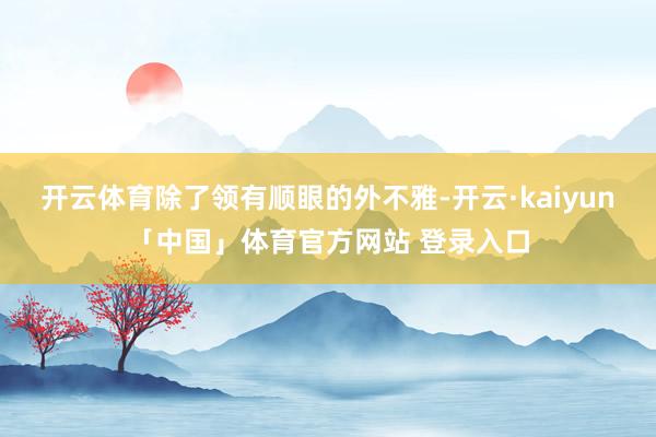 开云体育除了领有顺眼的外不雅-开云·kaiyun「中国」体育官方网站 登录入口